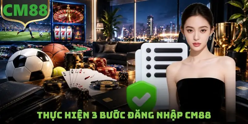 Thực hiện 3 bước đăng nhập CM88