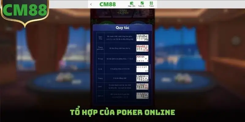 Tổ hợp của Poker Online